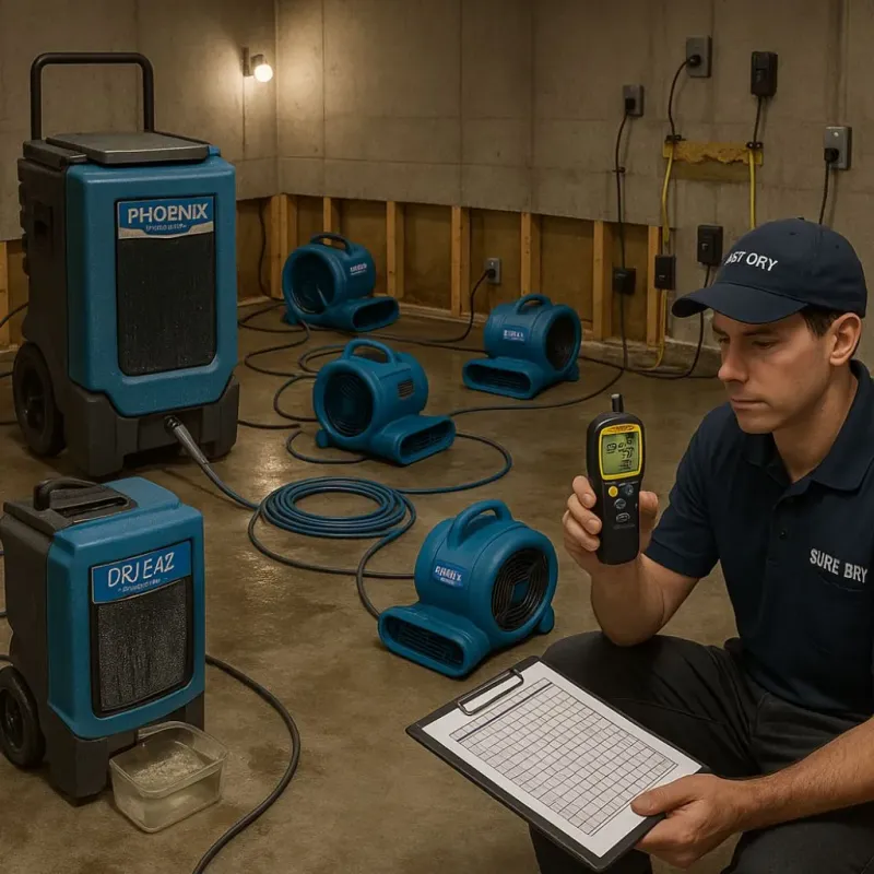 Structural Drying and Dehumidification process in Ford City, PA